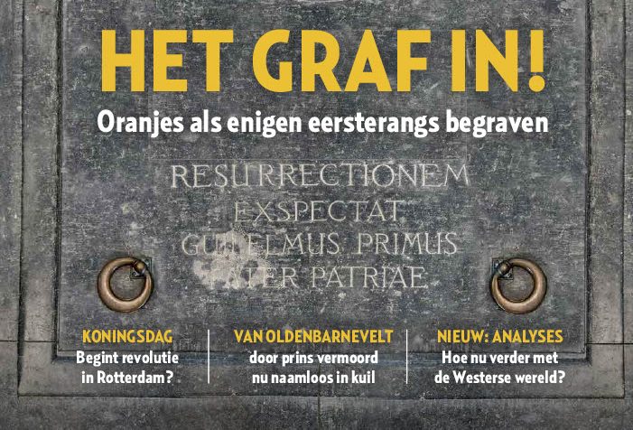 Foto van deksteen van koninklijke grafkelder (omslag blad De Republikein)